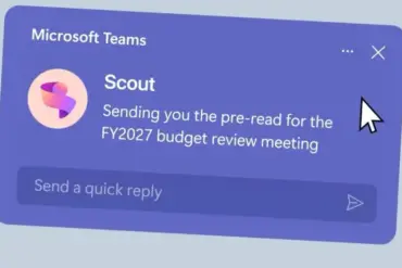 microsoft scout vises å utføre en teams-handling for brukeren