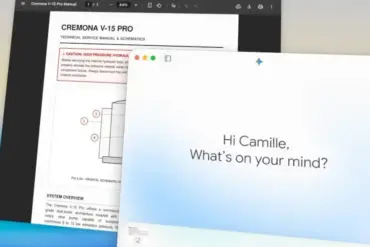 Gemini for macOS viser et dokumentvindu som kan deles direkte med AI-assistenten ved hjelp av en ny hurtigtast, uten behov for skjermbilder eller manuell opplasting.