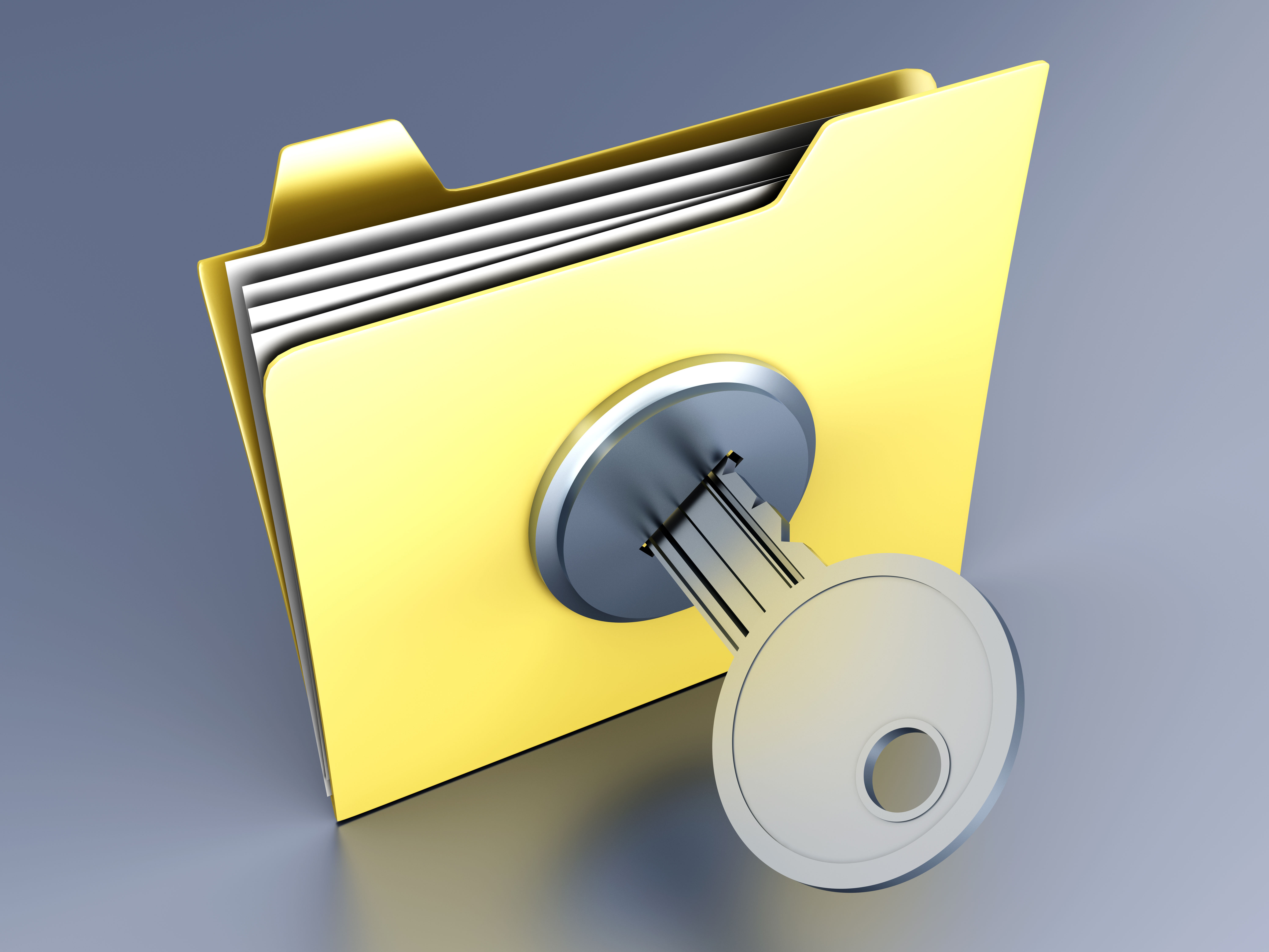 A locked Folder. 3D illustration.