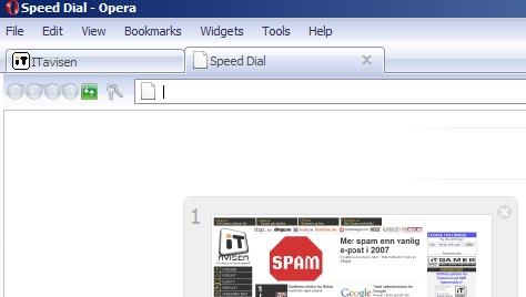Opera 9.2 gir deg Speed Dial. Bedre oversikt og kjappere surfing.