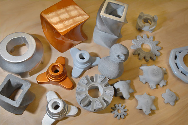 Her kan du se noen av formene 3D-printeren kan lage.