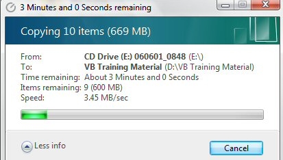 Og kopiere filer i Vista viser seg ofte å ta mye lengre tid enn i Windows XP.