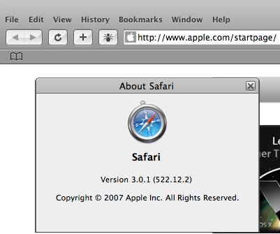 Apples nettleser Safari 3 er oppdatert til versjon 3.0.1 Beta for XP og Vista.