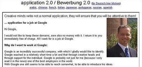 SMÅFREKK:  Sebastian Klein søker jobb hos Google med denne annonsen.