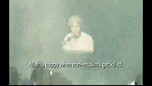 «Allah er glad når ikke-muslimer blir drept» er en av påstandene i den omstridte filmen «Fitna».