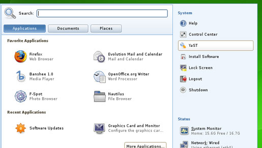 Slik ser OpenSUSE 11 ut uten endringer.