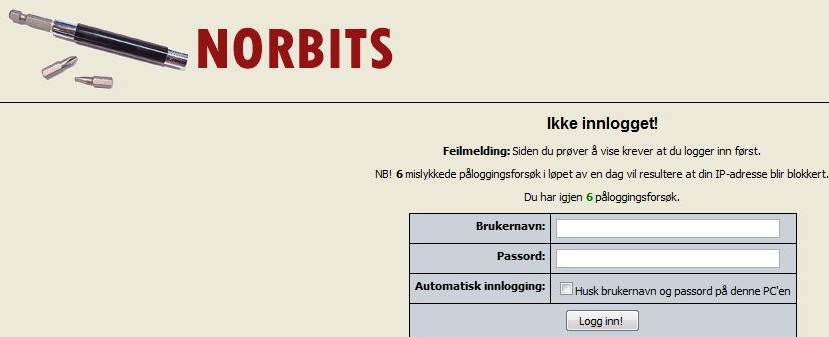 Før brukte piratnettstedet denne innloggingssiden, men har nå kopiert hele nettsiden til det norske selskapet Norbits AS inn på sine egne servere.