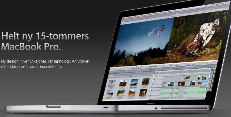 Mac-salget er opp 21 prosent, her representert ved den nye MacBook 15".