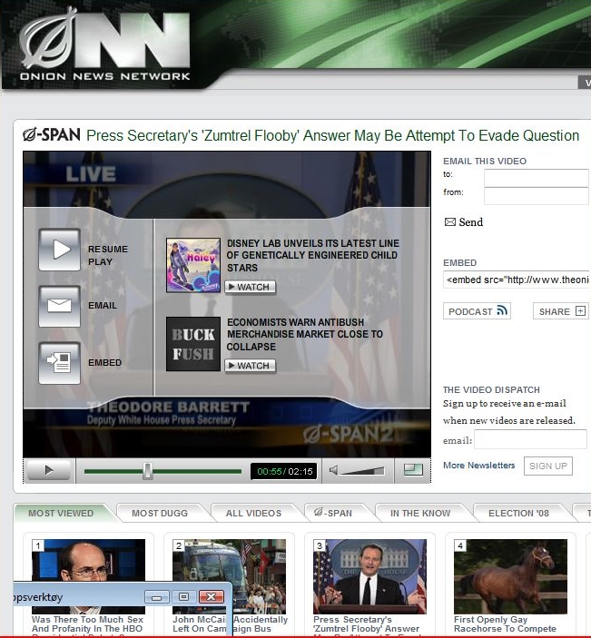 Onion News Network serverer deg «alternative» nyheter.