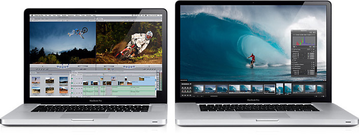 15-tommers MacBook Pro til venstre, 17-tommer til høyre