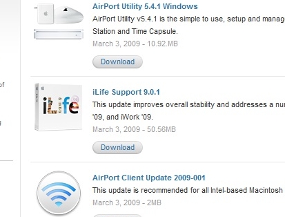 Airport og iLife var noen av produktene som i går ble oppdatert.