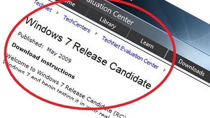 På Microsofts egne hjemmeside sto det svart på hvitt at Windows 7 RC ville komme i mai.