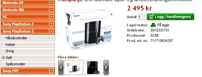 PS3 til langt under norsk markedspris er ett av åpningstilbudene fra den nye nettbutikken Dustinhome.no.