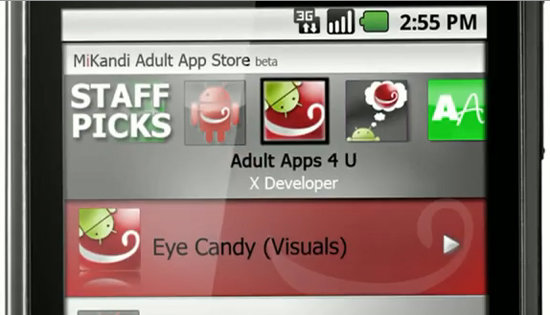 På MiKandi er det meningen du skal finne alle former for sex-materiale for Android-telefoner.