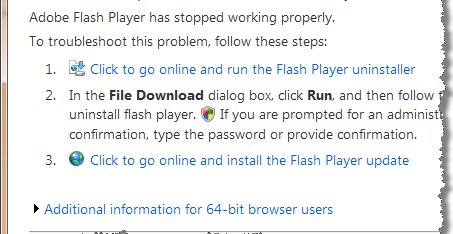 Flash kræsjer så ofte i Windows 7 at Microsoft har en egen guide for å «løse» problemet.
