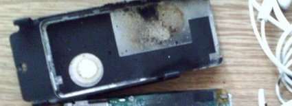 Slik kan en overopphetet iPod nano se ut. Bildet er fra et annet tilfelle en det som er beskrevet i artikkelen.
