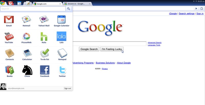 Slik ser Googles nettsentriske OS Chrome ut.
