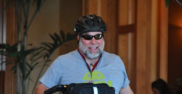 Steve Wozniak: her i typisk positur på en Segway.