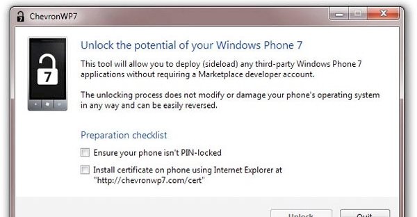 Dette verktøyet kan ikke lenger låse opp Windows Phone 7-mobiler.