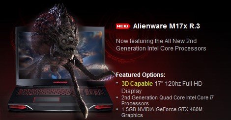 Gaming-laptopen Alienware M17x R.3 blir utsatt grunnet feil i Intels nye Sandy Bridge-brikkesett.
