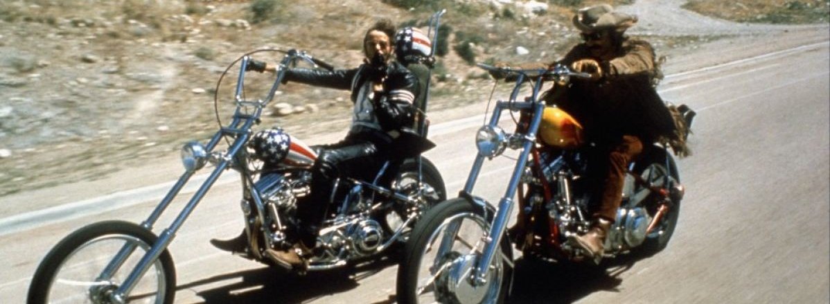 Disse to gutta fra den klassiske motorsykkel/hippie-filmen Easy Rider (1969) var ikke til stede på Dells arrangement...