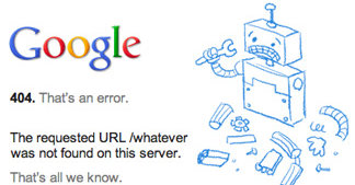 Den nye 404-feilmeldingen om at siden ikke finnes ser nå slik ut i Google.