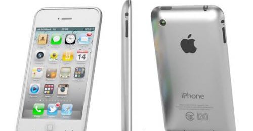 En iPhone 5-mockup. Trolig beholder iPhone 5 iPhone 4-designet, men får kjappere CPU og GPU i form av A5-brikken som er å finne i iPad 2.
