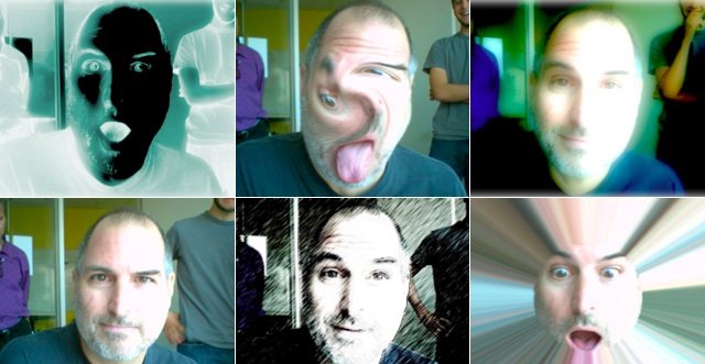 Steve Jobs leker seg i Photo Booth, 2005.