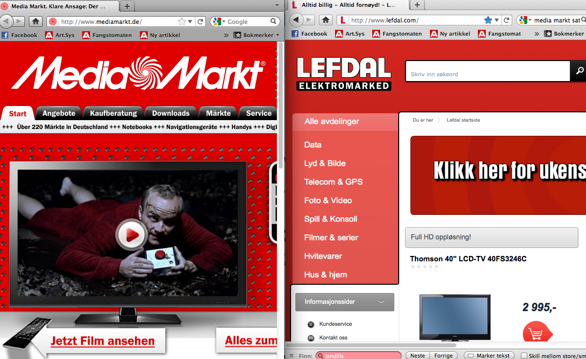 Den tyske kjeden Media Markt mener at Ledfal kopierer dem.