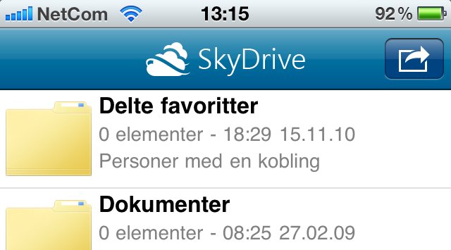 Skydrive fungerer omtrent som en ekstra disk koblet til din iPhone eller Windows Phone.