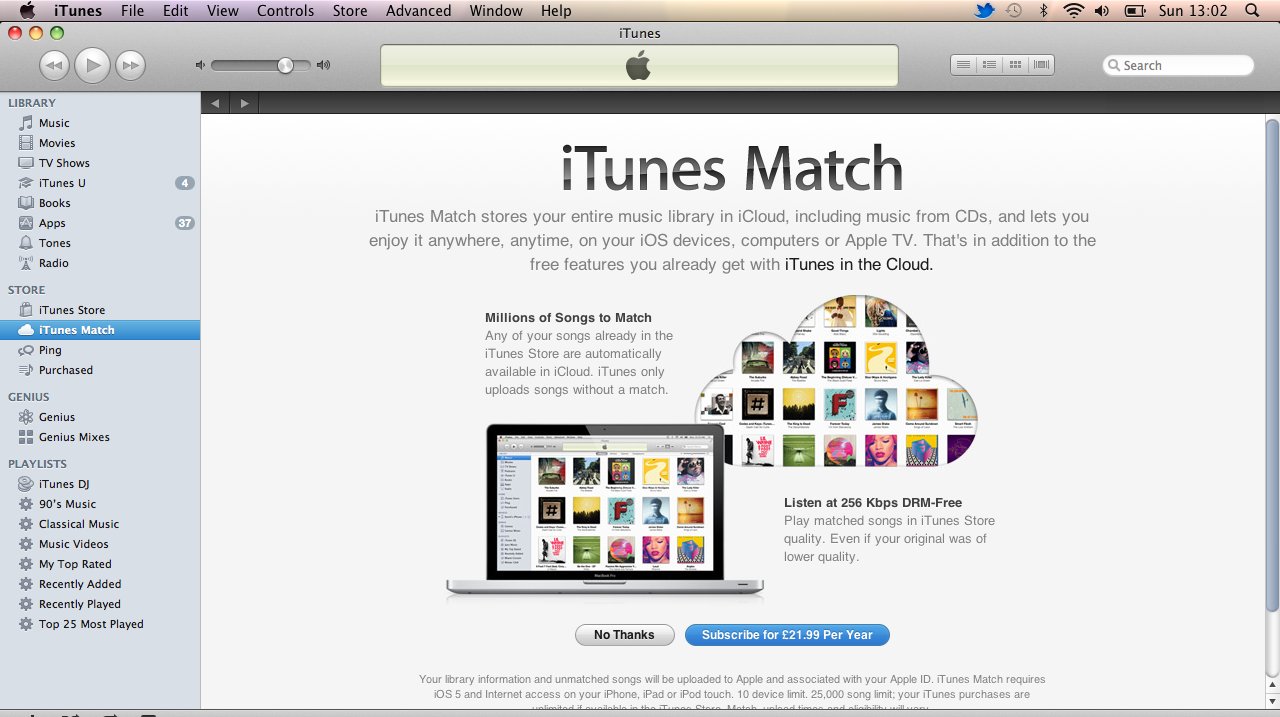 Via iTunes Match kommer all musikken din til å bli oppgradert til CD-lyd eller bedre, skriver britisk avis.