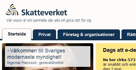 «Sveriges mest moderne myndighet» står det på den svenske Skatteverkets nettside.