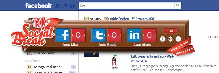 Om Facebook begynner å gå deg på nervene, er det ikke bare bare å logge seg ut. Hva med en virtuell sjokolade-widget?