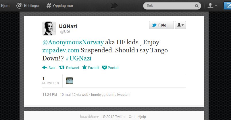 Twitter - @UG- @AnonymousNorway aka HF ki ...
