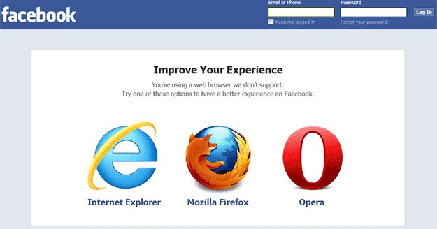 Facebook anbefaler ikke lenger Google Chrome, men Opera.