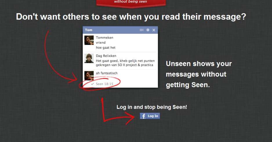 Facebook-appen Unseen bruker nettsamfunnets egen Graph API for å deaktivere dette.