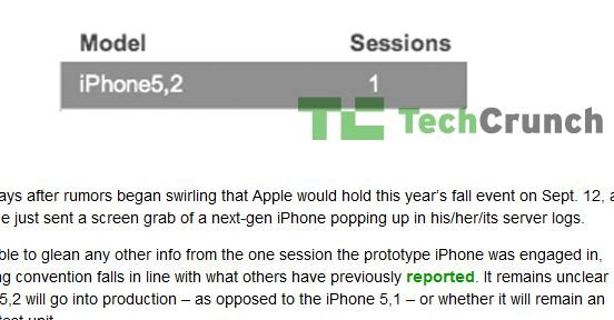 iPhone 5.2 blir nevnt i en serverblogg som Techcrunch har fått tilgang til. Er dette etterfølgeren til iPhone 5?