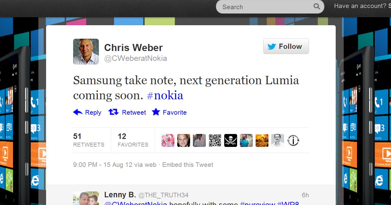 5. september skal Nokia og Microsoft trolig vise frem neste generajons Lumia-mobiler med Windows Phone 8. Windows 8 lanseres i oktober.