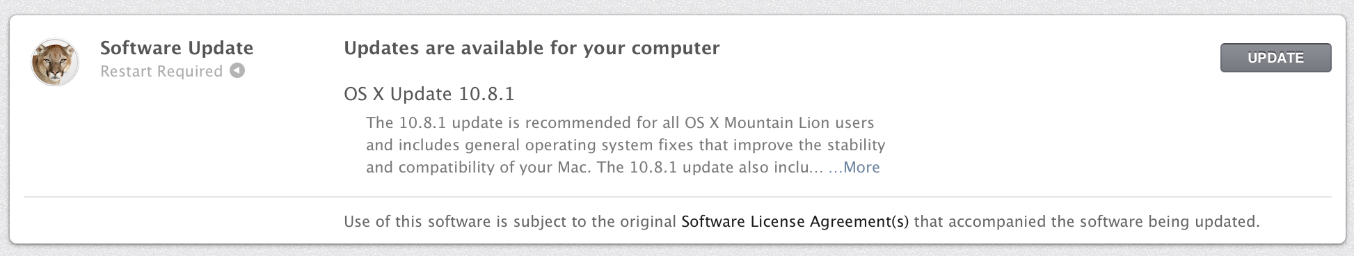 Oppdater Mac-en din til 10.8.1.