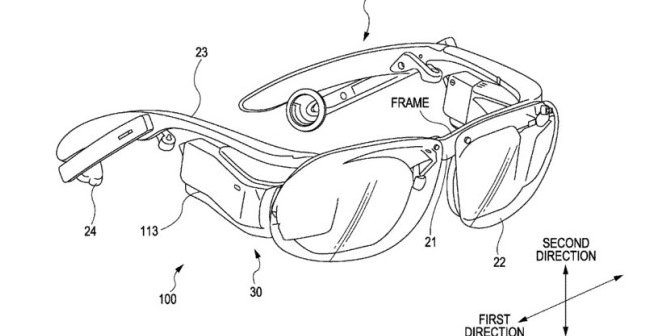Slik beskriver Sony sin nye høyteknologiske brille i en patentsøknad.